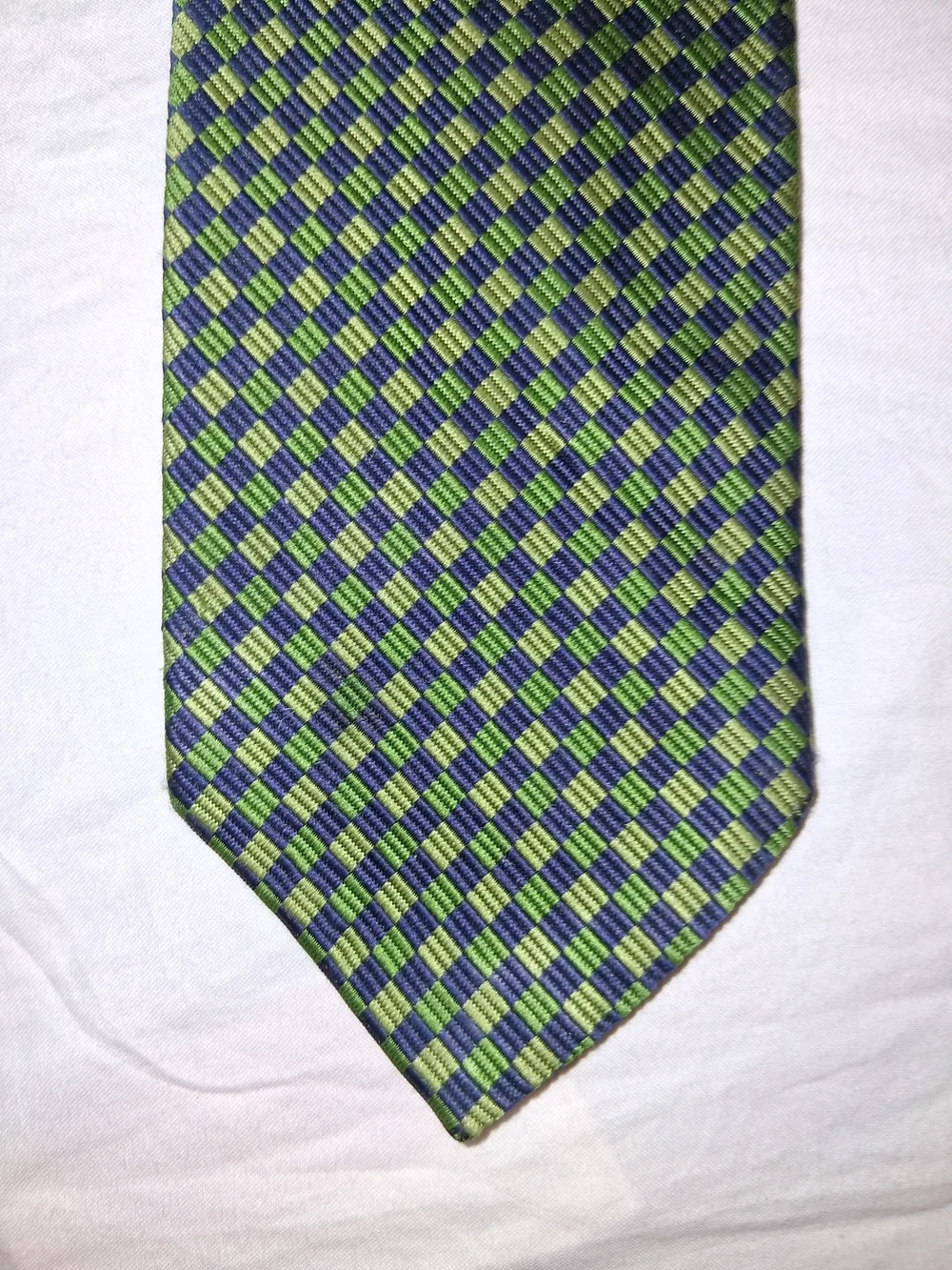 Classic Green and Navy Check Men's Tie